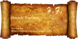 Hauck Ferenc névjegykártya